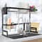 NEX™ 38" Black 2 Tier Stainless Steel Over the Sink Dish Drying Rack